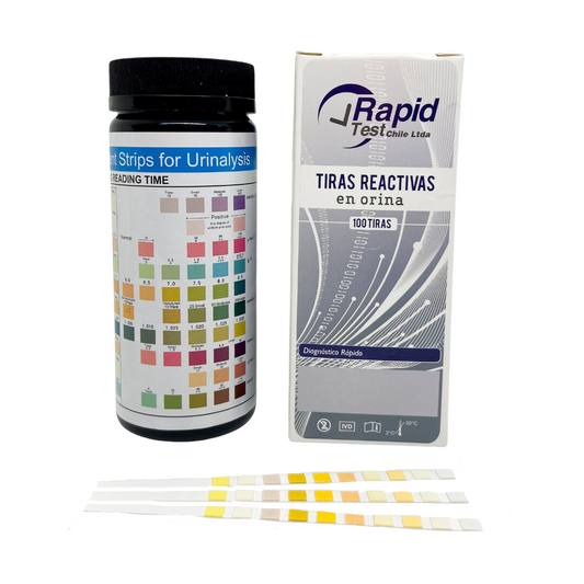 Kit 100 Tiras Reactivas Orina 10 Parámetros - Presentación del producto - RapidTest Chile