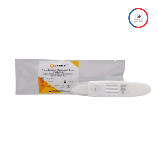 Test Multi 7 Drogas + Alcohol en Saliva - Presentación del producto - RapidTest Chile