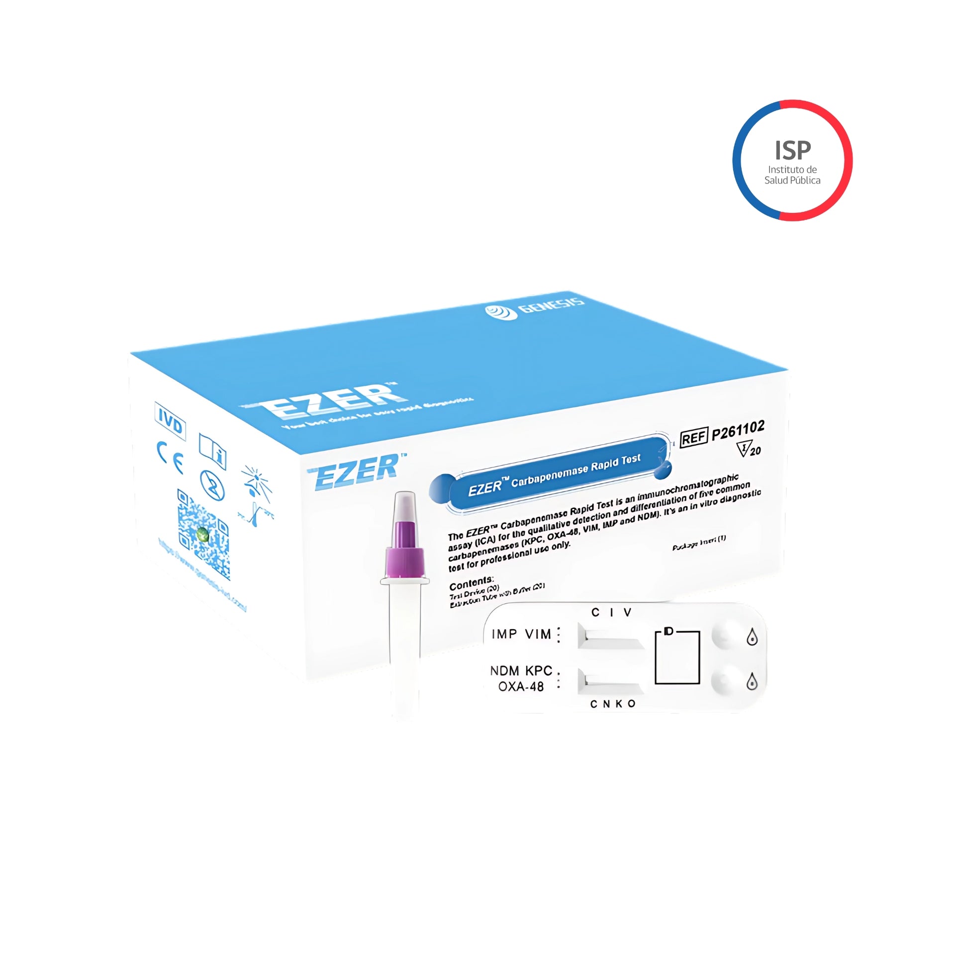 Kit 20 Test Carbapenemasas en Cultivo - Presentación del producto - RapidTest Chile