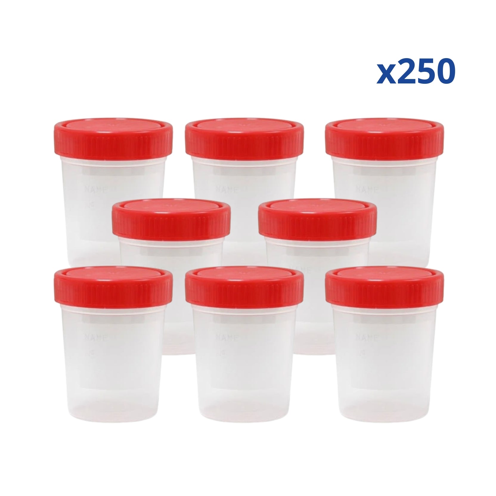 Kit 250 Frascos Toma de Muestra 100ml