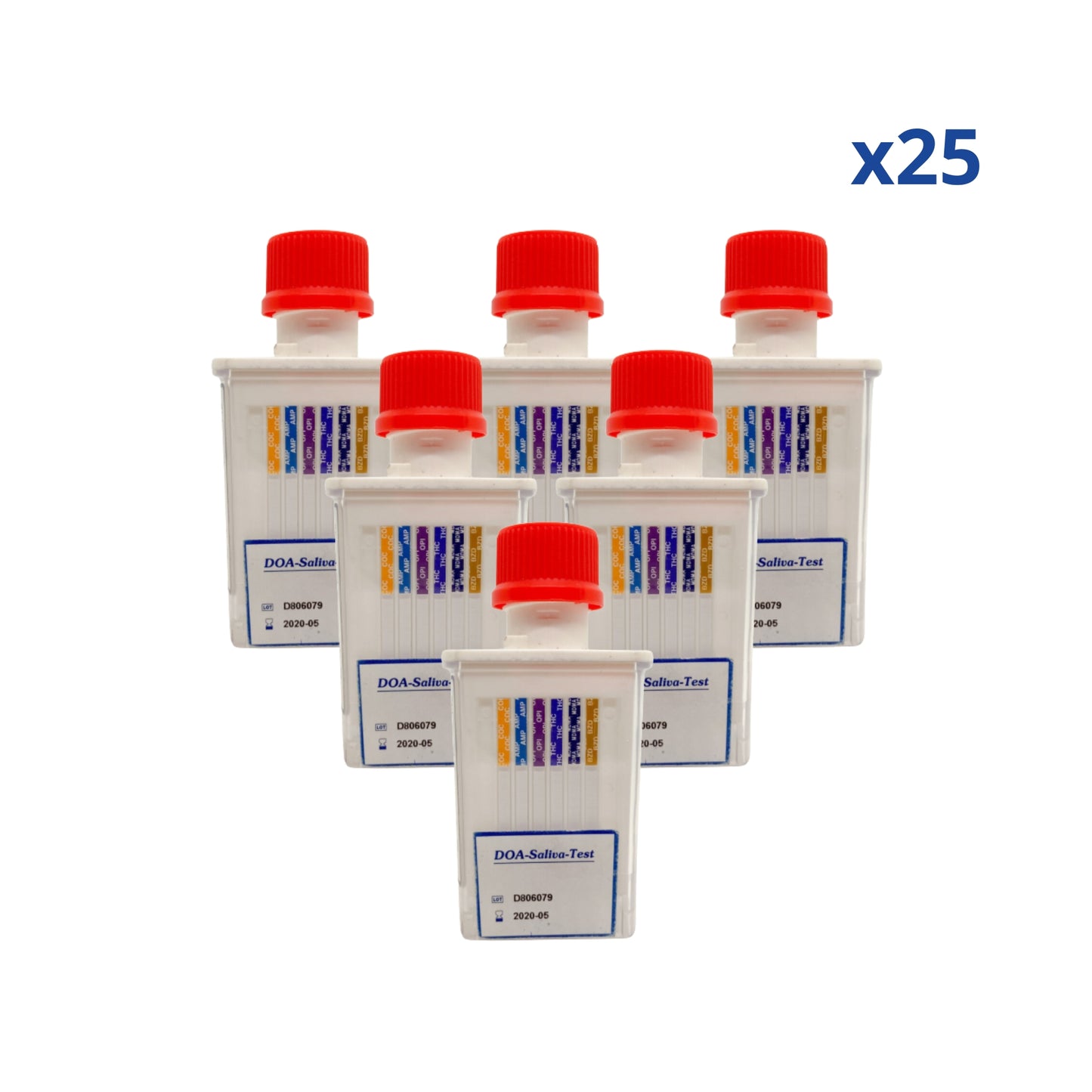 Kit 25 Test Multi 6 Drogas en Saliva Cup - Presentación del producto - RapidTest Chile