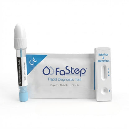 Kit 25 Test Rotavirus + Adenovirus en Heces - Vista del cassette - RapidTest Chile