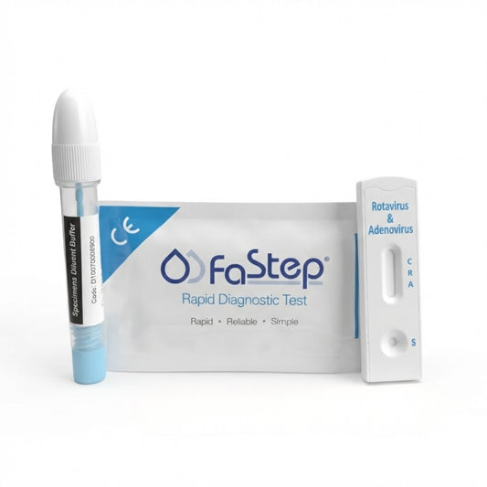 Kit 25 Test Rotavirus + Adenovirus en Heces - Vista del cassette - RapidTest Chile